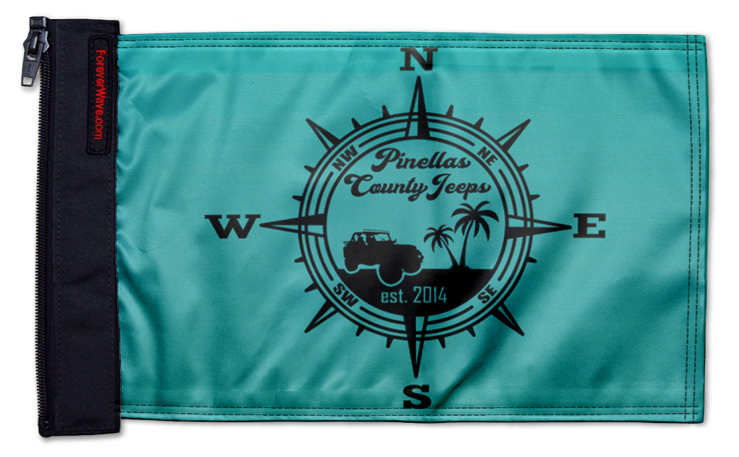 Pinellas County Jeeps Flag 12"x18" Forever Wave Flag