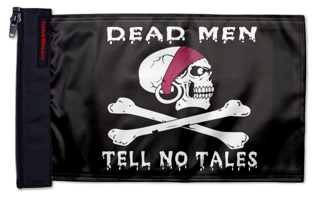 Dead Men Tell No Tales 12"x18" Forever Wave Flag for Jeep Wrangler YJ 1986-1995