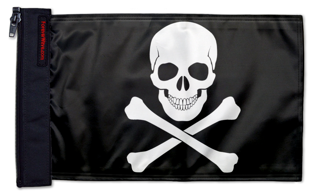 Jolly Roger 12"x18" Forever Wave Flag for Jeep Wrangler YJ 1986-1995