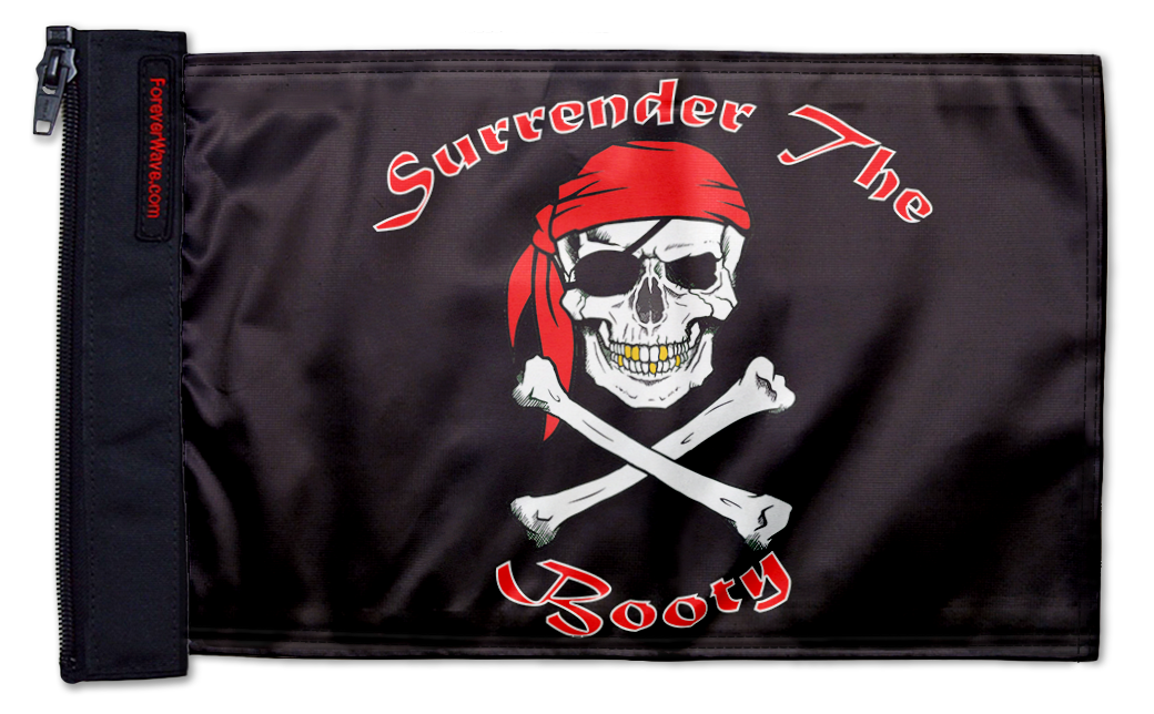 Surrender The Booty 12"x18" Forever Wave Flag for Jeep Wrangler JK 2-Door 2007-2018