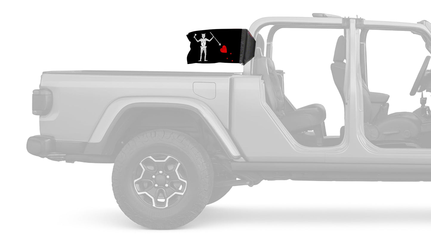 Blackbeard 12"x18" Forever Wave Flag for Jeep Gladiator JT