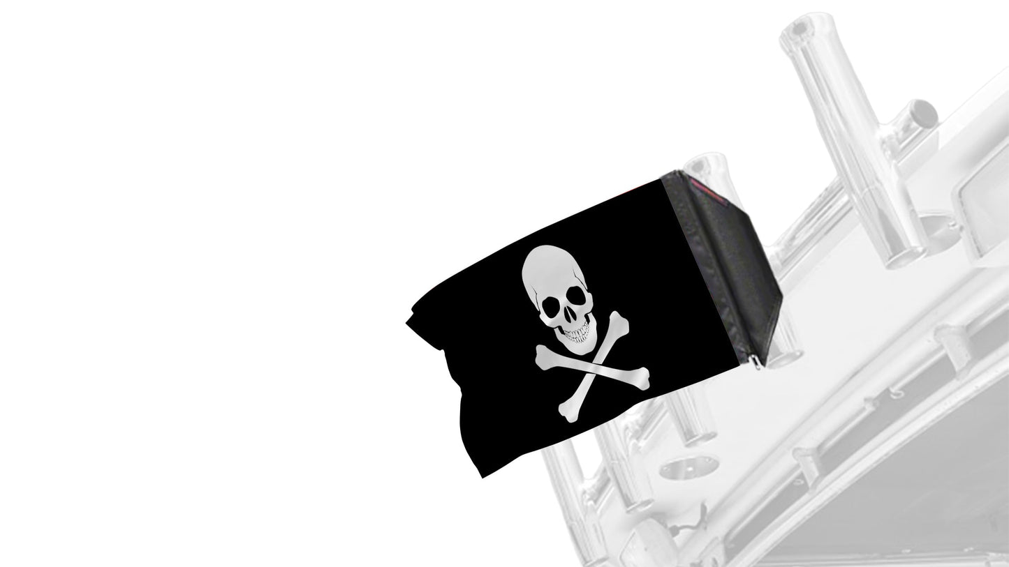 Jolly Roger 12"x18" Forever Wave Flag for Boats