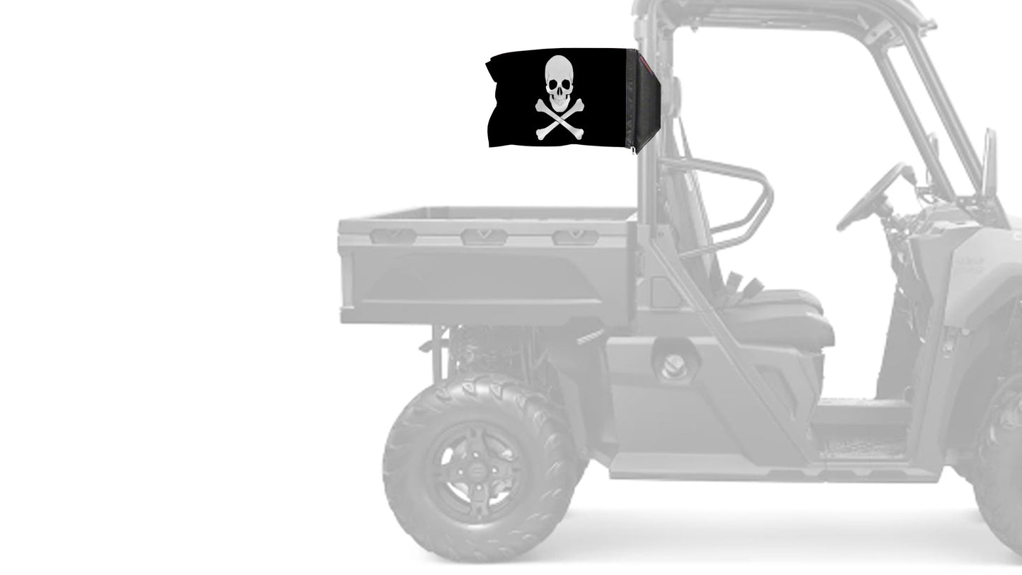 Jolly Roger 12"x18" Forever Wave Flag for Golf Carts