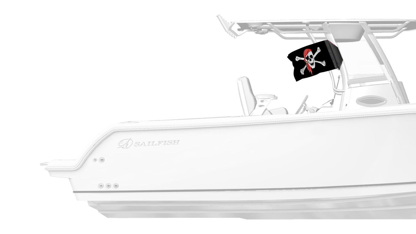 One Eyed Jack 12"x18" Forever Wave Flag for Boats