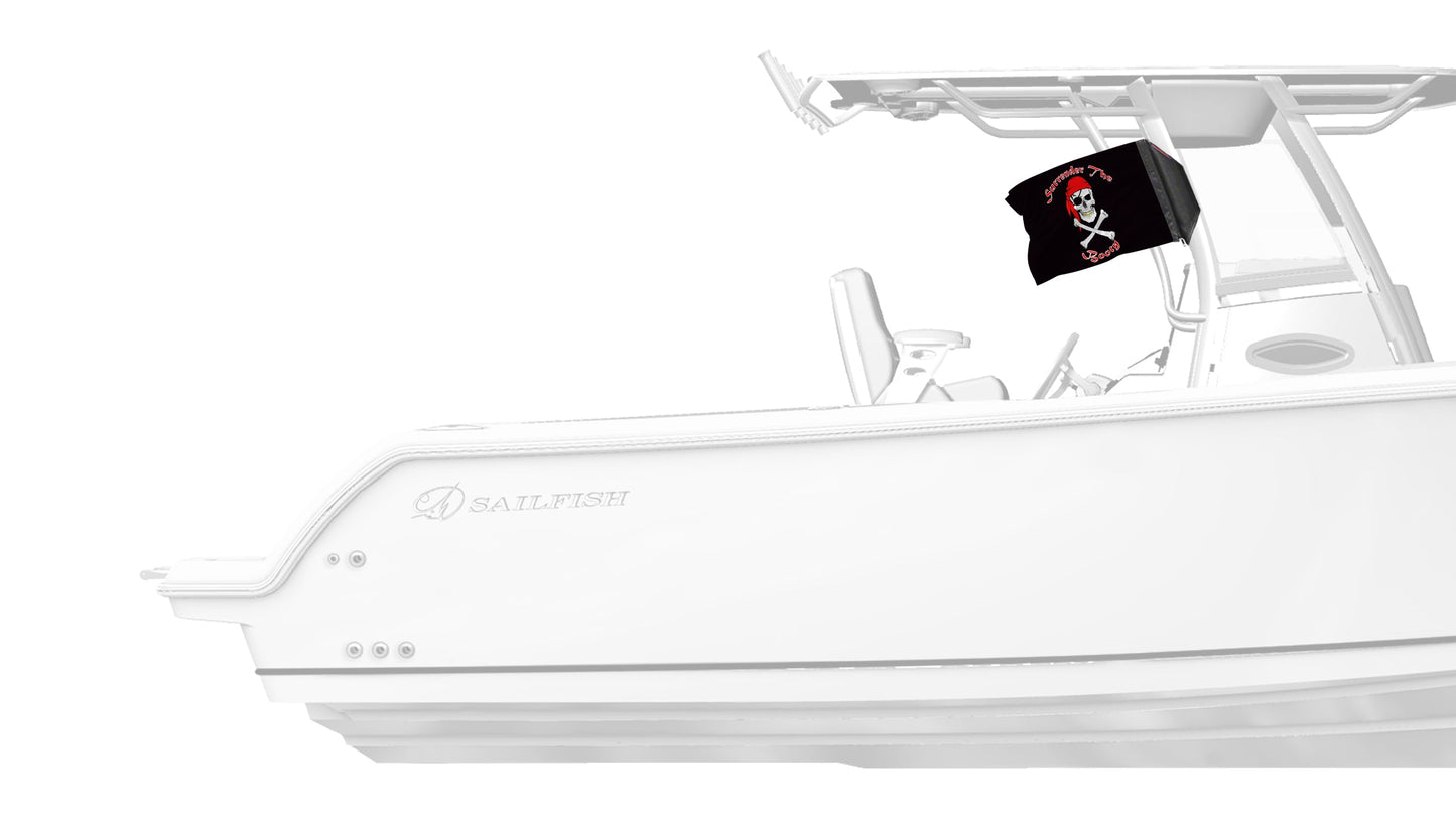 Surrender The Booty 12"x18" Forever Wave Flag for Boats