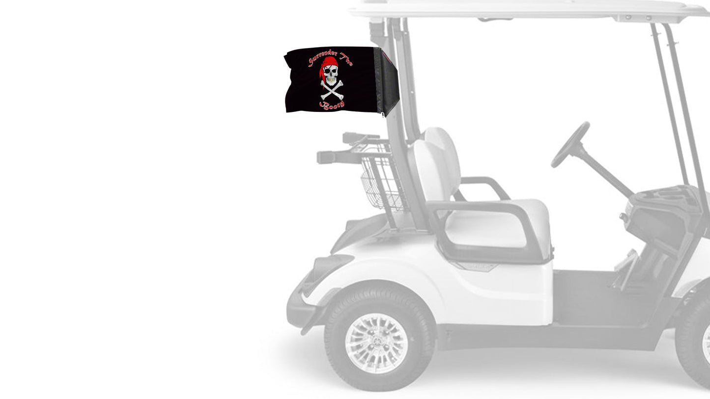 Surrender The Booty 12"x18" Forever Wave Flag for Golf Carts