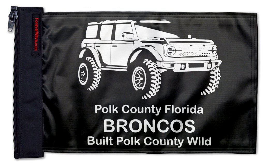 Polk Co Broncos 12"x18" Forever Wave Flag