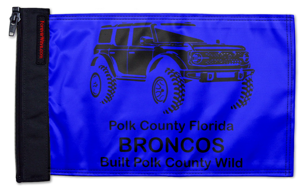 Polk Co Broncos 12"x18" Forever Wave Flag