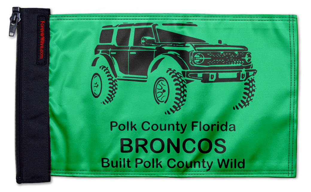 Polk Co Broncos 12"x18" Forever Wave Flag