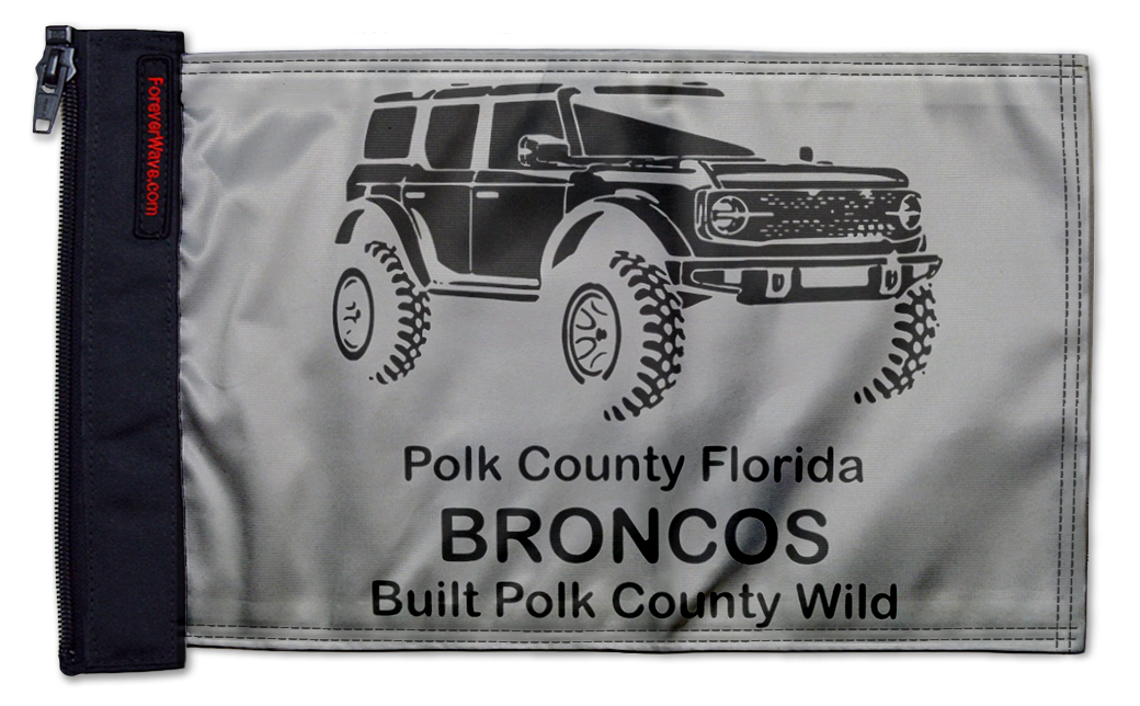 Polk Co Broncos 12"x18" Forever Wave Flag