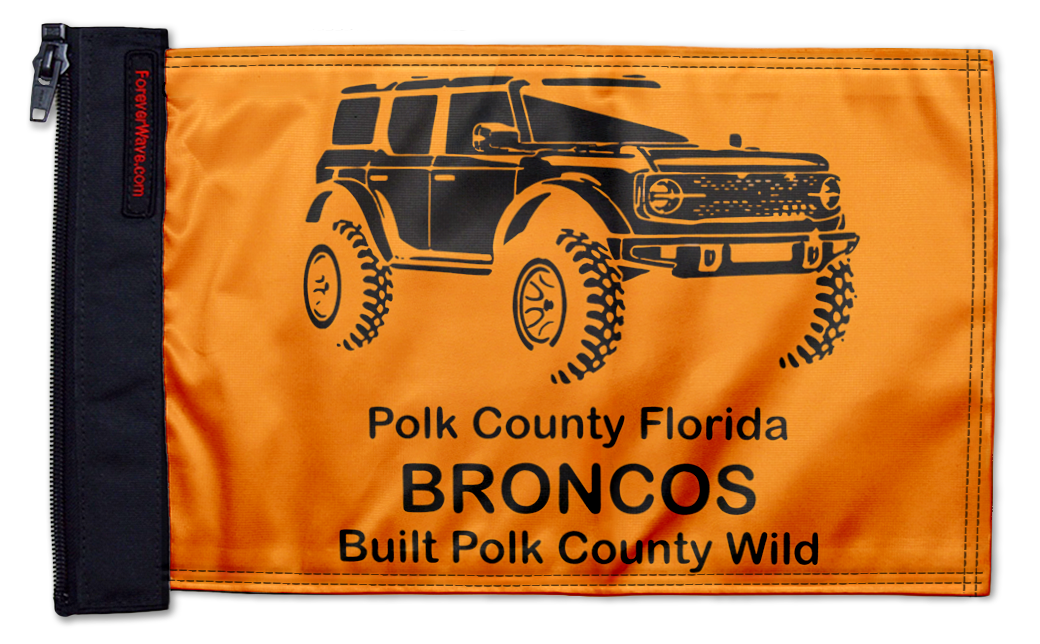 Polk Co Broncos 12"x18" Forever Wave Flag