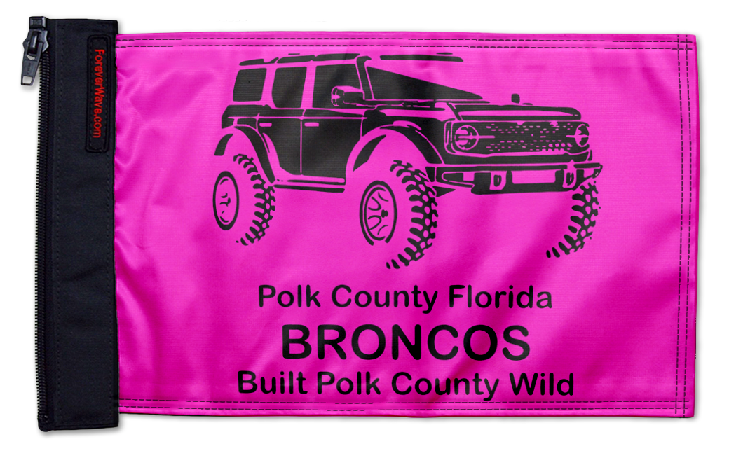 Polk Co Broncos 12"x18" Forever Wave Flag