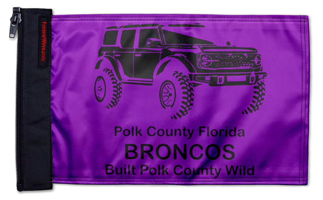 Polk Co Broncos 12"x18" Forever Wave Flag