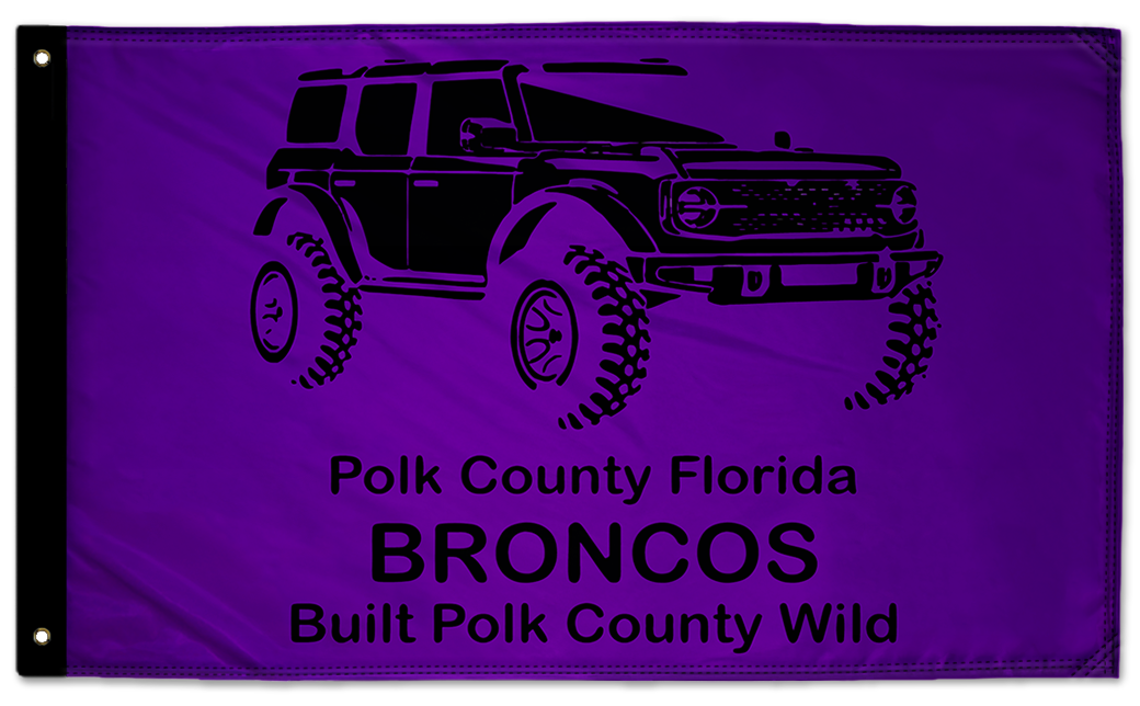 Polk Co Broncos 3'x5' Double-Sided Flag