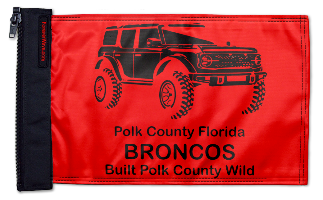 Polk Co Broncos 12"x18" Forever Wave Flag