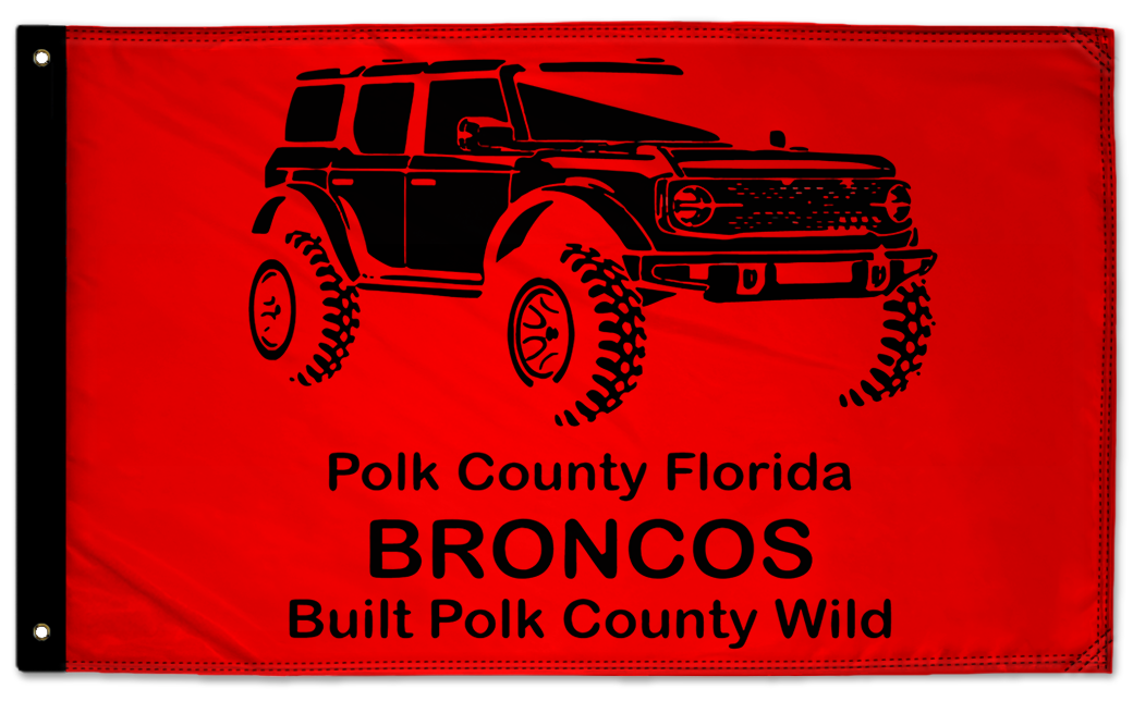 Polk Co Broncos 3'x5' Double-Sided Flag