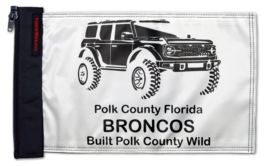 Polk Co Broncos 12"x18" Forever Wave Flag