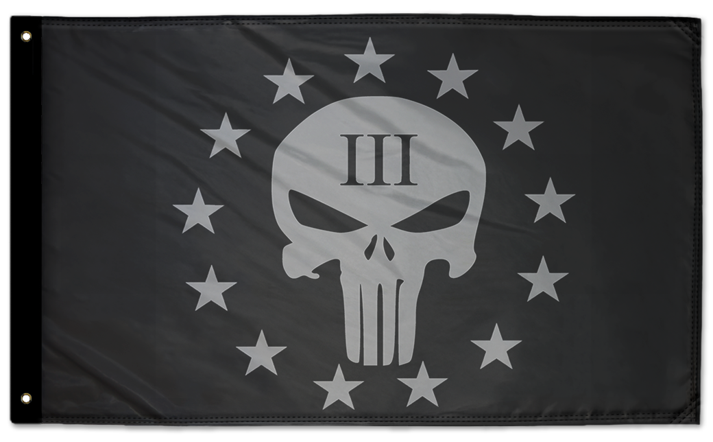 Punisher Three Percenter 3'x5' Double-Sided Flag