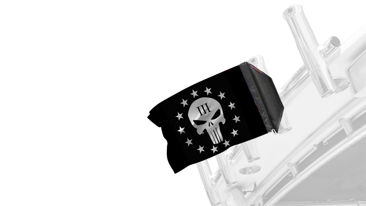Punisher Three Percenter 12"x18" Forever Wave Flag