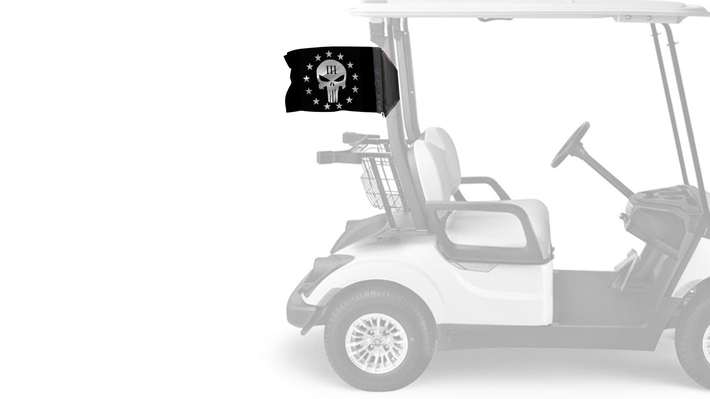 Punisher Three Percenter 12"x18" Forever Wave Flag for Golf Carts