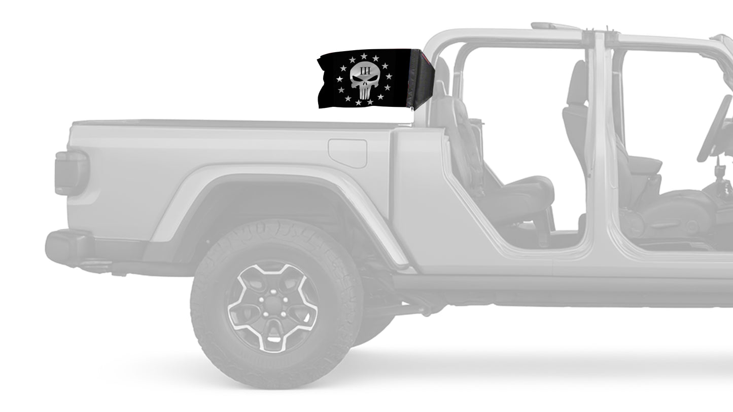 Punisher Three Percenter 12"x18" Forever Wave Flag