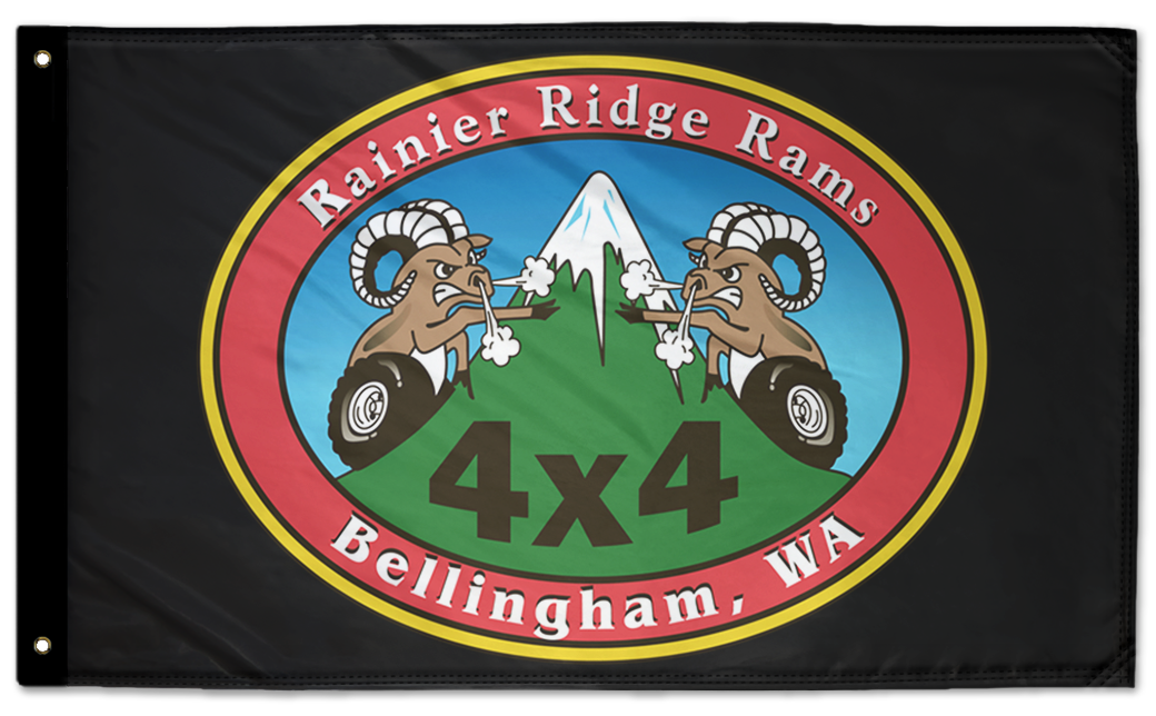 Rainier Ridge Rams Flag 3'x5' Double-Sided Flag