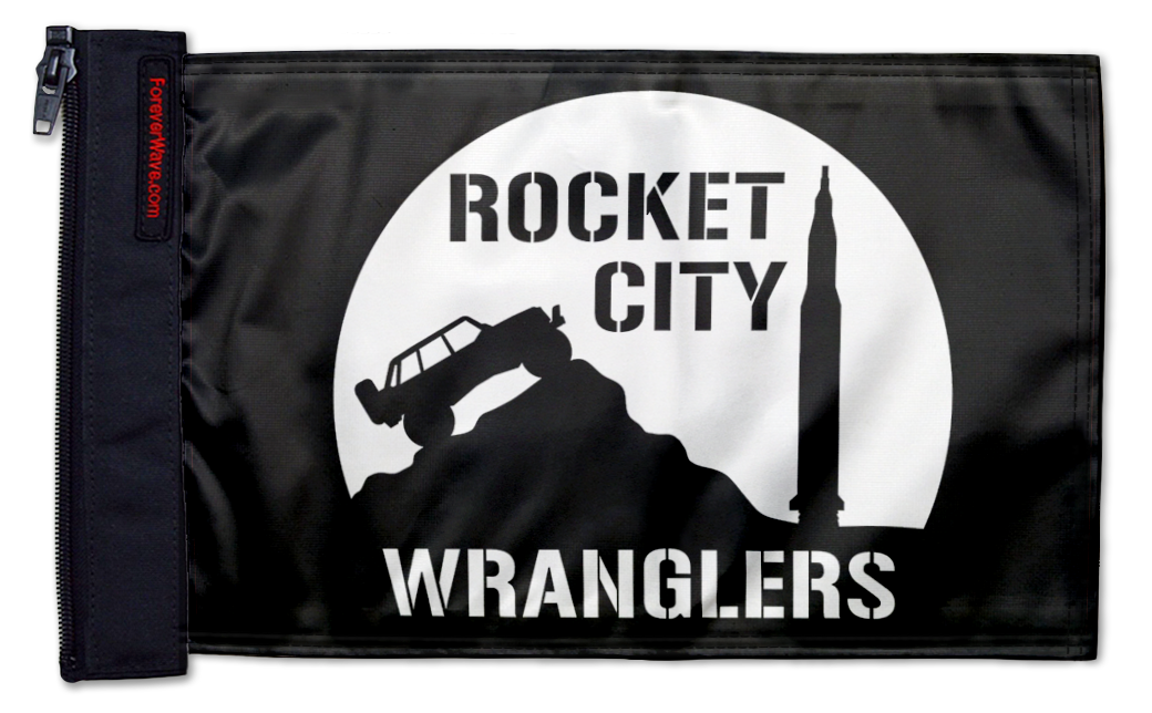 Rocket City Wranglers Flag 12"x18" Forever Wave Flag