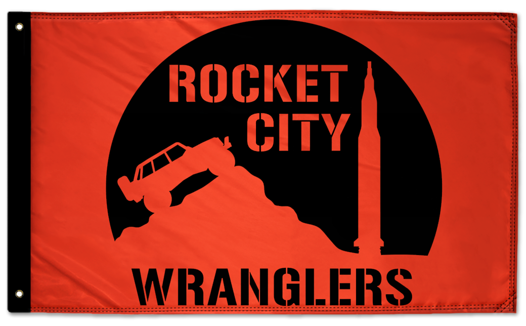 Rocket City Wranglers Flag 3'x5' Double-Sided Flag