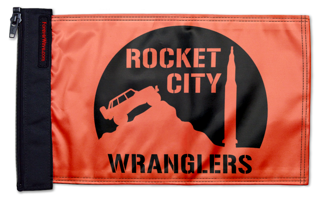 Rocket City Wranglers Flag 12"x18" Forever Wave Flag