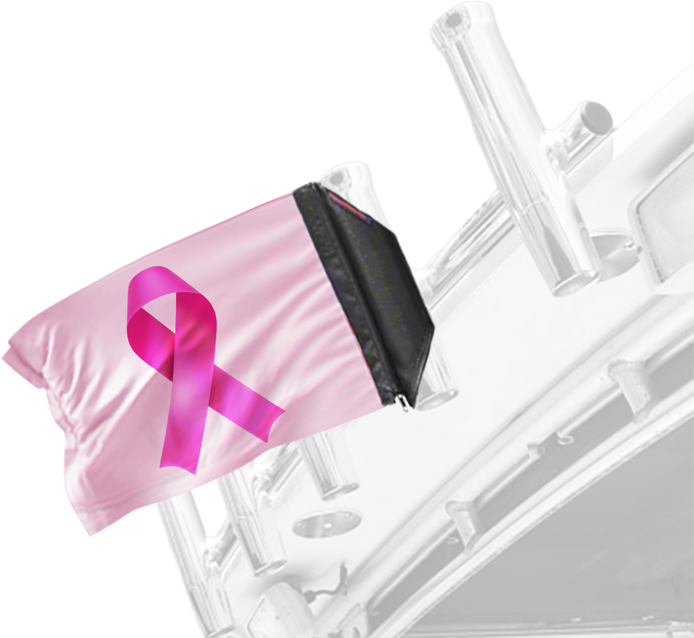 Pink Ribbon 12"x18" Forever Wave Flag for Boats
