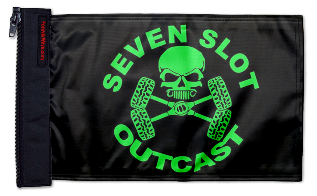 Seven Slot Outcast Flag 12"x18" Forever Wave Flag