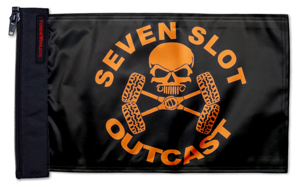 Seven Slot Outcast Flag 12"x18" Forever Wave Flag