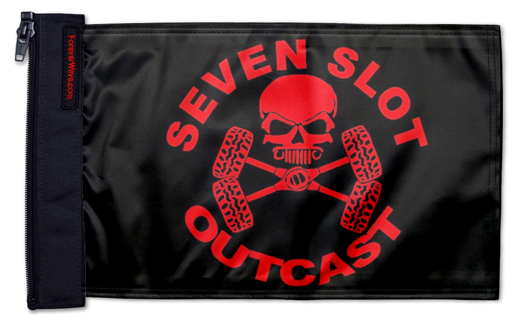 Seven Slot Outcast Flag 12"x18" Forever Wave Flag