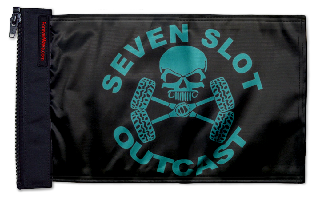 Seven Slot Outcast Flag 12"x18" Forever Wave Flag