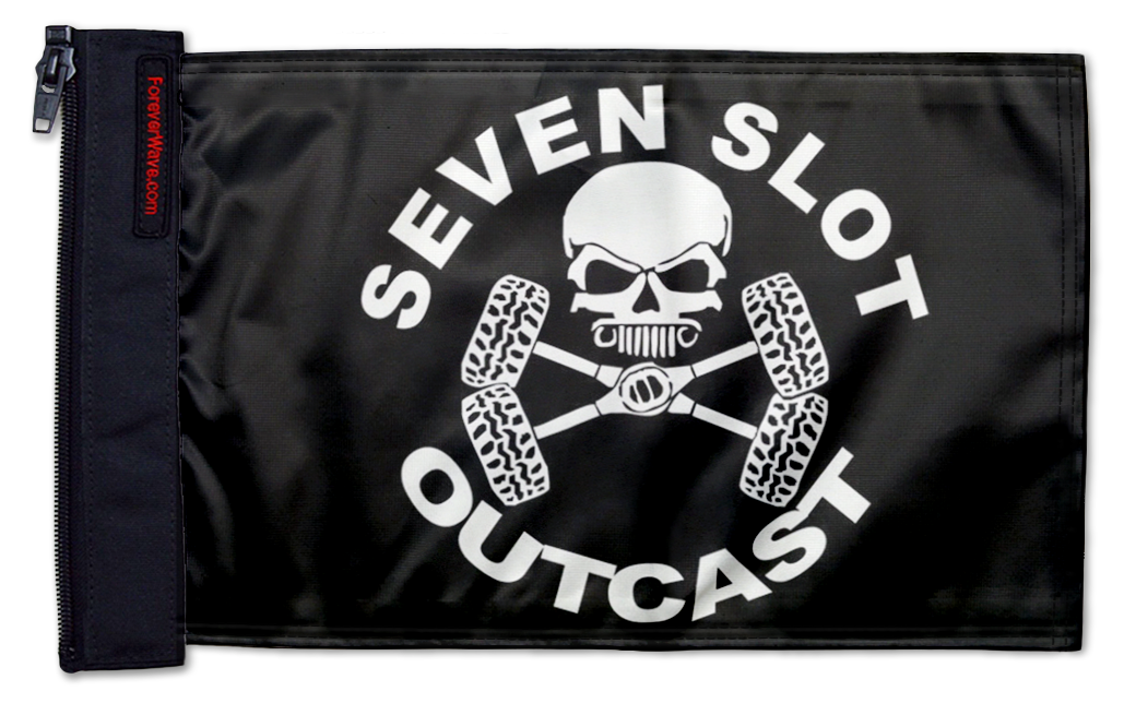 Seven Slot Outcast Flag 12"x18" Forever Wave Flag