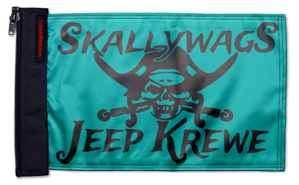 Skallywags Jeep Krewe Flag 12"x18" Forever Wave Flag
