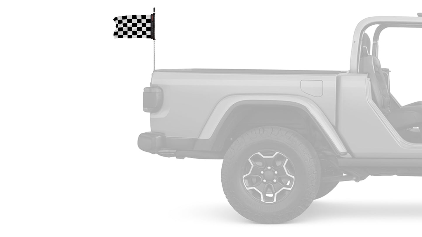 Checkered 12"x18" Forever Wave Flag for Jeep Wrangler TJ 1996-2006