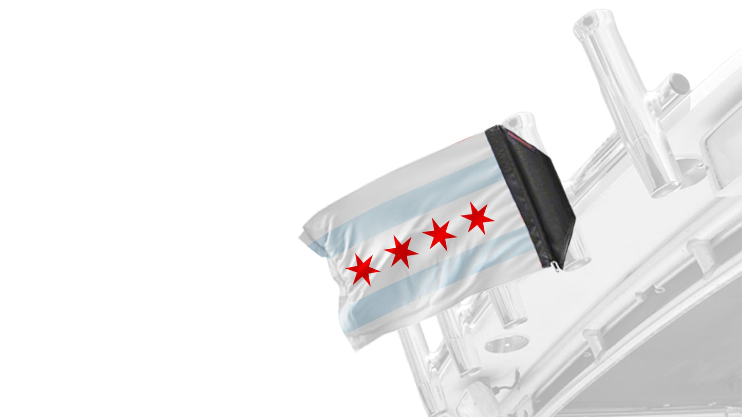 City of Chicago 12"x18" Forever Wave Flag for Boats