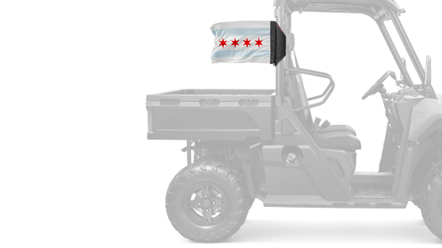 City of Chicago 12"x18" Forever Wave Flag for UTVs