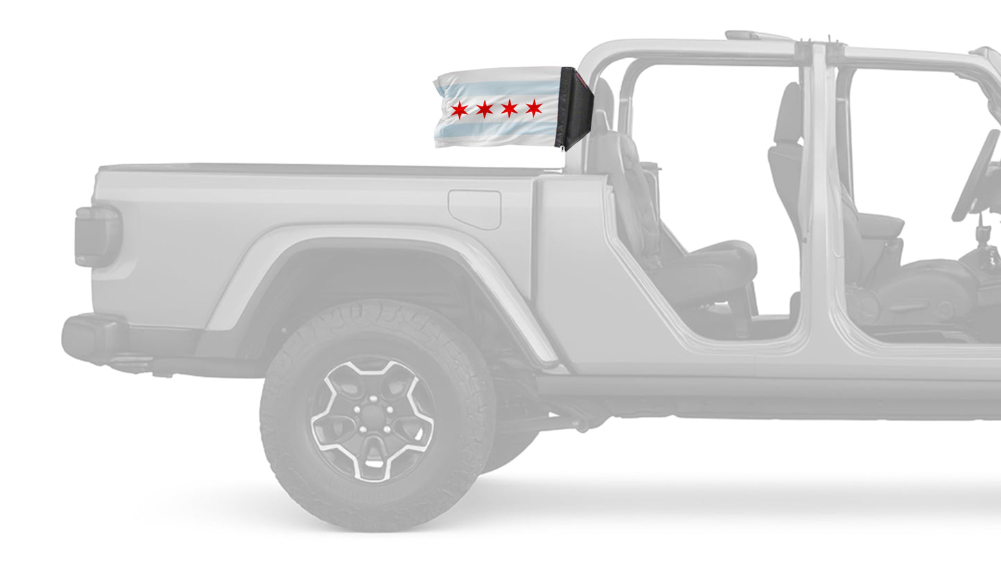 City of Chicago 12"x18" Forever Wave Flag for Jeep Gladiator JT
