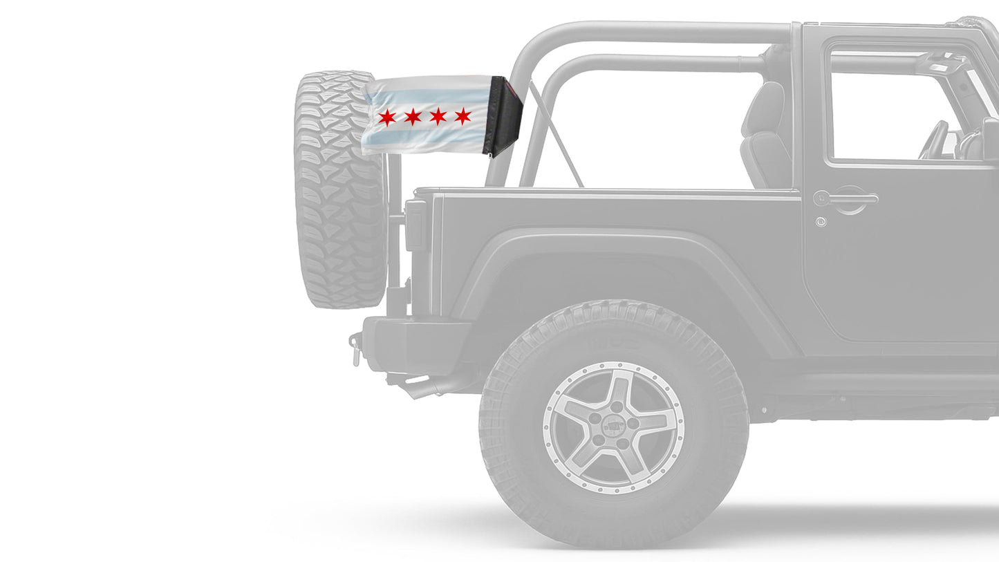 City of Chicago 12"x18" Forever Wave Flag for Jeep Wrangler YJ 1986-1995