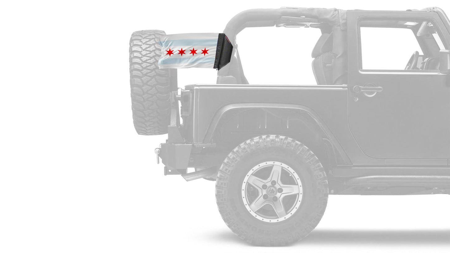 City of Chicago 12"x18" Forever Wave Flag for Jeep Wrangler JK 2-Door 2007-2018