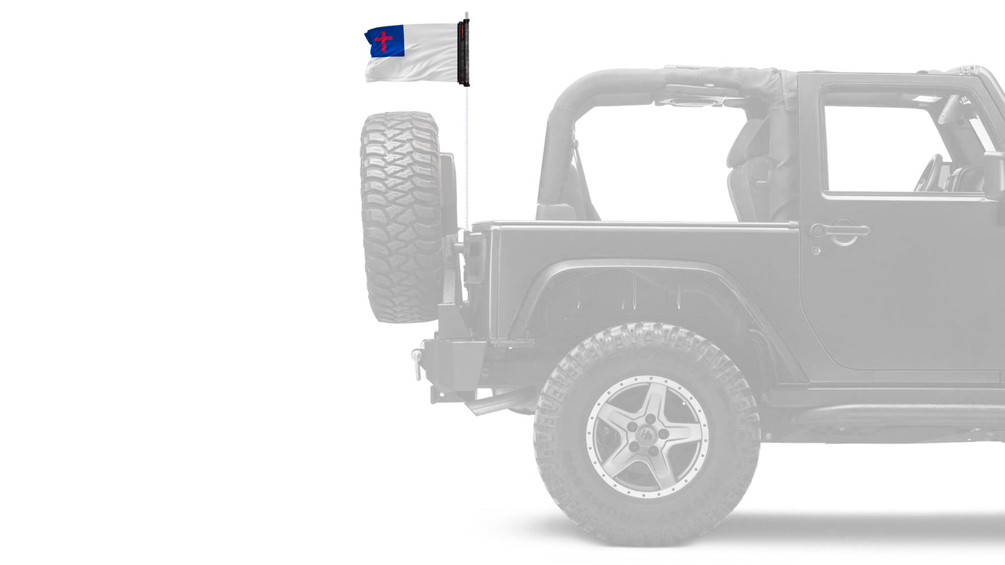 Christian 12"x18" Forever Wave Flag for Jeep Wrangler TJ 1996-2006