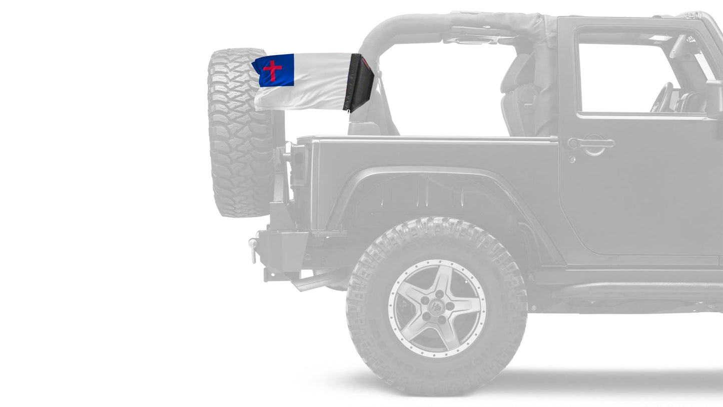 Christian 12"x18" Forever Wave Flag for Jeep Wrangler JK 2-Door 2007-2018