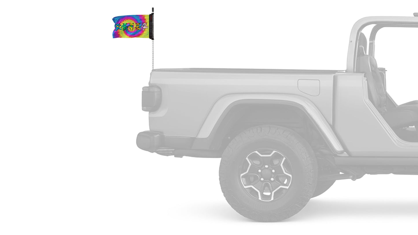 Grateful Dead Dancing Bears 12"x18" Forever Wave Flag for Jeep Wrangler TJ 1996-2006