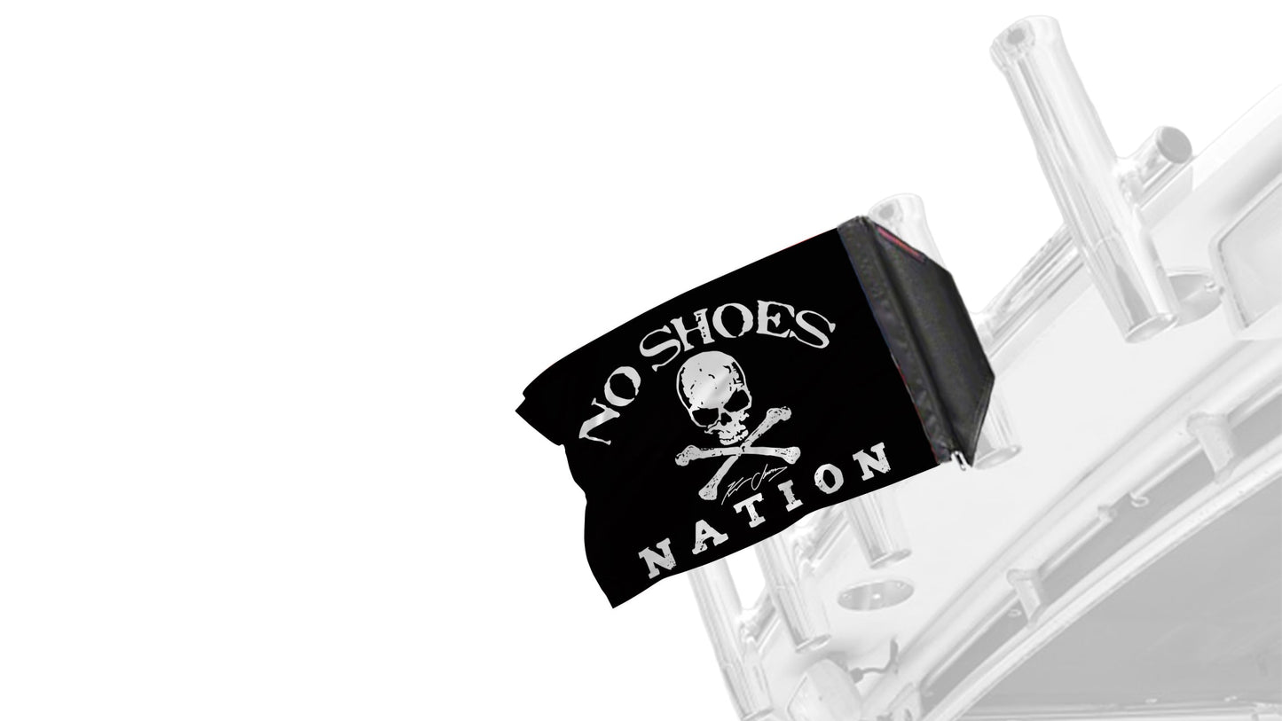 No Shoes Nation 12"x18" Forever Wave Flag for Boats