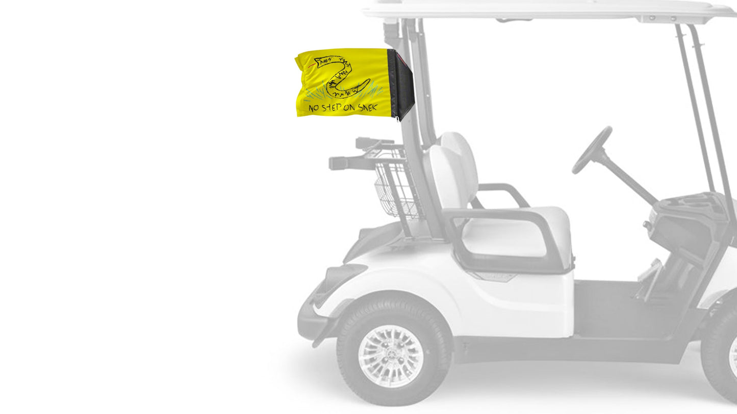 No Step On Snek 12"x18" Forever Wave Flag for Golf Carts