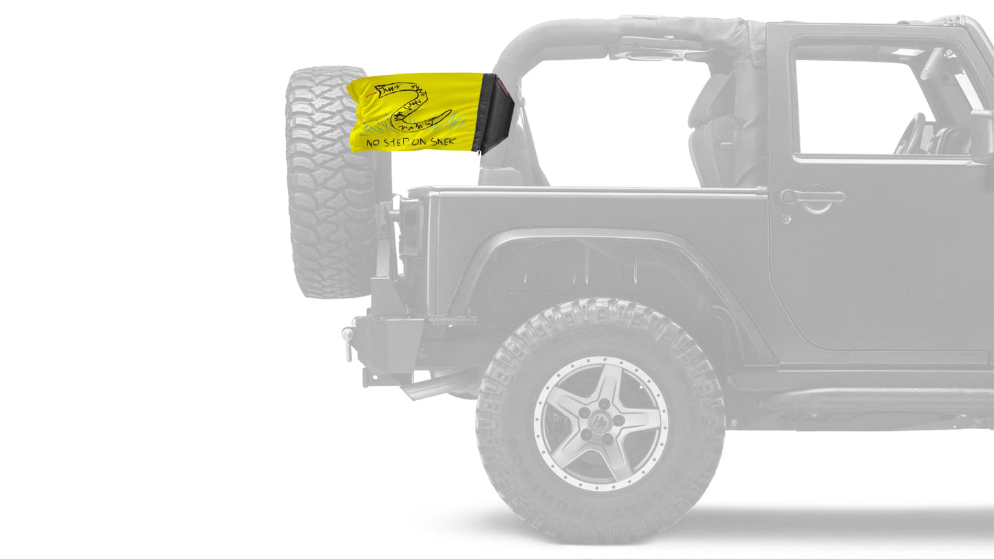 No Step On Snek 12"x18" Forever Wave Flag for Jeep Wrangler JK 2-Door 2007-2018