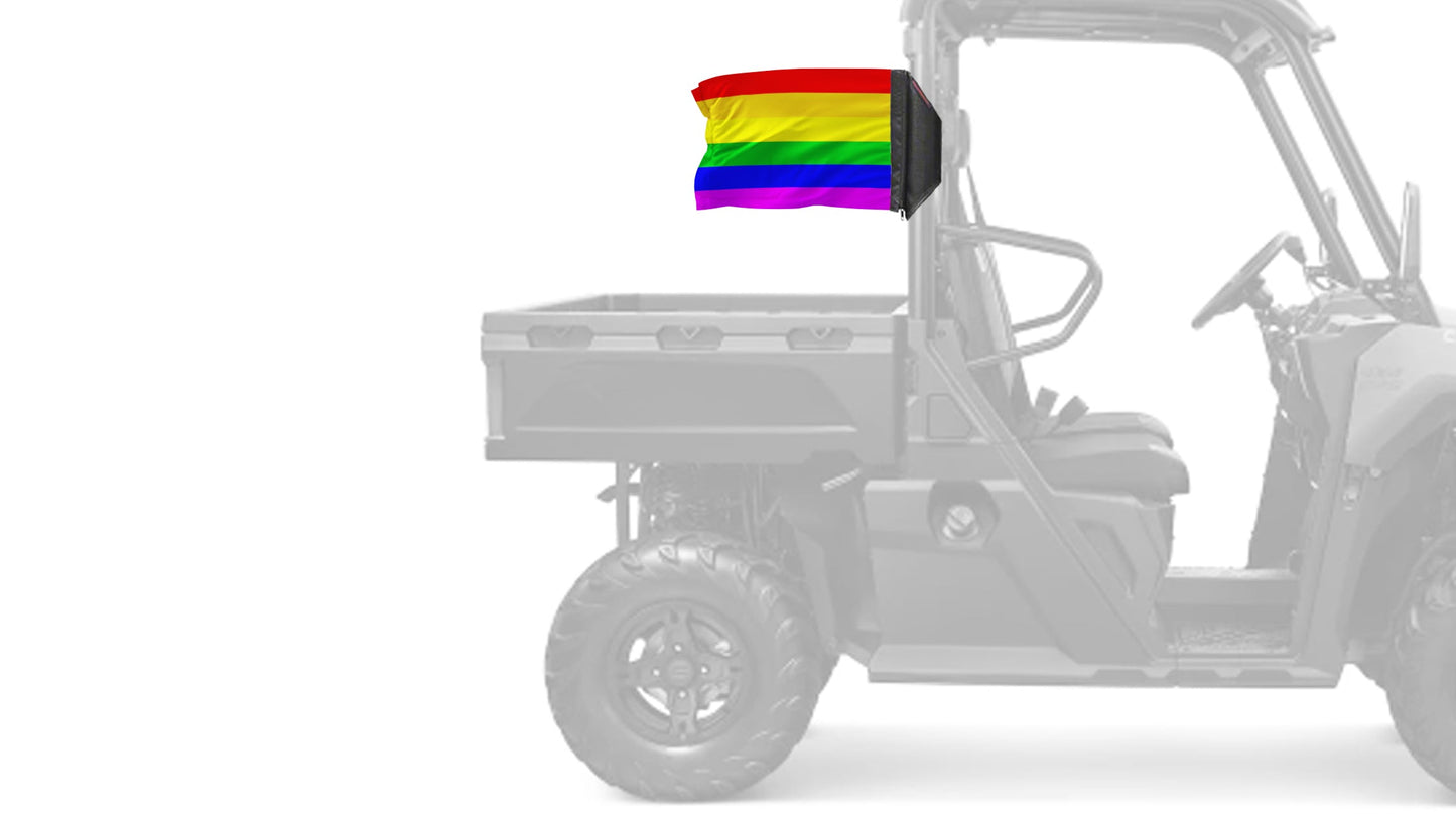 Rainbow 12"x18" Forever Wave Flag for Golf Carts
