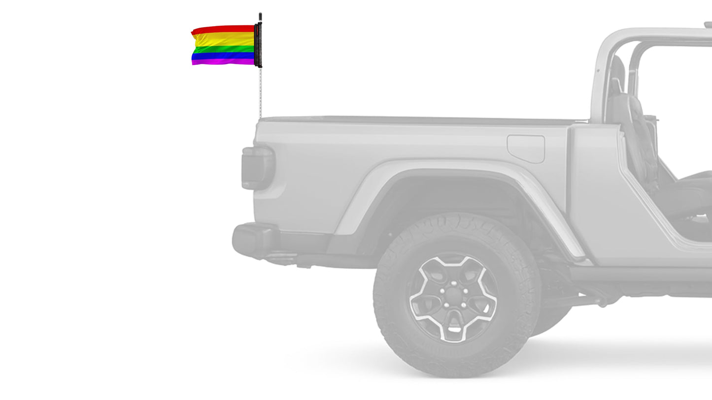 Rainbow 12"x18" Forever Wave Flag for Jeep Wrangler YJ 1986-1995
